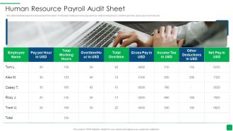 Human Resource Payroll Audit Sheet Template PDF