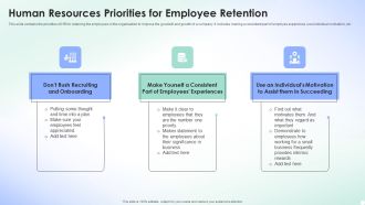 Human Resources Priorities For Employee Retention Summary PDF