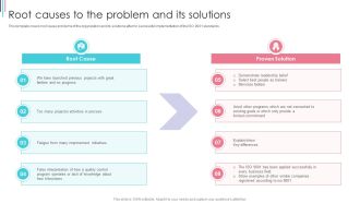 ISO 9001 Standard For Quality Control Root Causes To The Problem And Its Solutions Guidelines PDF