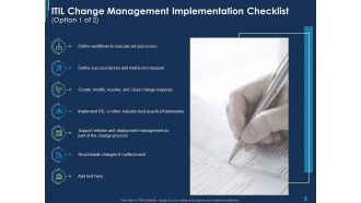 ITIL Change Management Implementation Checklist Processes Ppt Icon Brochure PDF