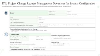 ITIL Project Change Request Management Document For System Configuration Ideas PDF