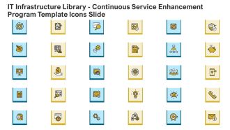 IT Infrastructure Library Continuous Service Enhancement Program Template Icons Slide Clipart PDF