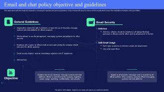IT Policies And Procedures Email And Chat Policy Objective And Guidelines Themes PDF
