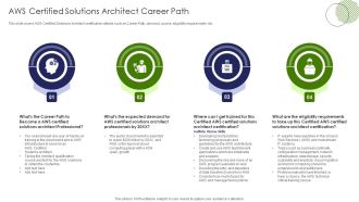 IT Professional Data Certification Program AWS Certified Solutions Architect Career Path Demonstration PDF