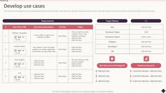 IT Project Development Planning Develop Use Cases Sample PDF