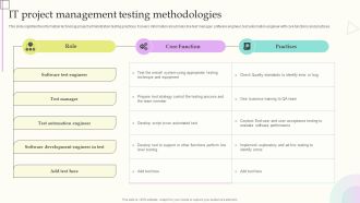 IT Project Management Testing Methodologies Elements PDF