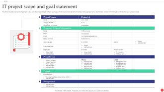 IT Project Scope And Goal Statement Introduction PDF