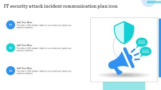 IT Security Attack Incident Communication Plan Icon Professional PDF
