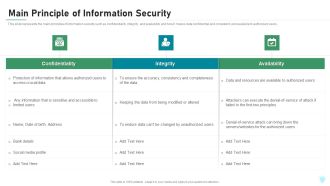 IT Security IT Main Principle Of Information Security Ppt Show Example Topics PDF