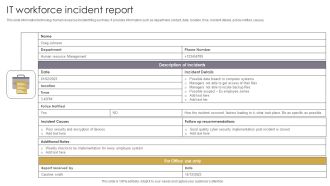 IT Workforce Incident Report Ideas PDF