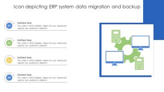 Icon Depicting ERP System Data Migration And Backup Ppt Model Graphics Download PDF