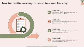 Icon For Continuous Improvement In Scrum Learning Graphics PDF