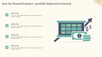 Icon For Financial Project Portfolio Balanced Scorecard Introduction PDF