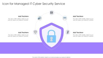 Icon For Managed It Cyber Security Service Ppt Visual Aids Example 2015 PDF
