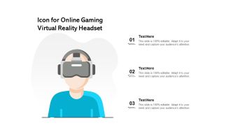 Icon For Online Gaming Virtual Reality Headset Ppt PowerPoint Presentation Infographic Template Deck PDF