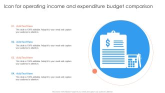 Icon For Operating Income And Expenditure Budget Comparison Ppt PowerPoint Presentation Professional Graphic Tips PDF