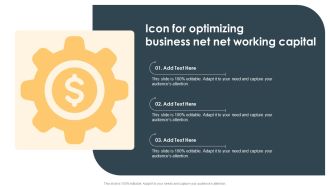 Icon For Optimizing Business Net Net Working Capital Ppt Infographic Template Gridlines PDF