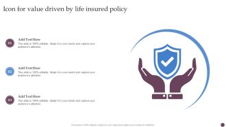 Icon For Value Driven By Life Insured Policy Ppt PowerPoint Presentation Icon Slides PDF