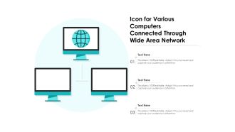 Icon For Various Computers Connected Through Wide Area Network Ppt PowerPoint Presentation Gallery Vector PDF