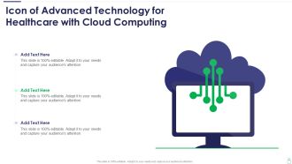 Icon Of Advanced Technology For Healthcare With Cloud Computing Structure PDF