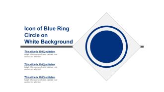 Icon Of Blue Ring Circle On White Background Ppt PowerPoint Presentation File Skills PDF
