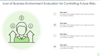 Icon Of Business Environment Evaluation For Controlling Future Risks Demonstration PDF