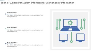 Icon Of Computer System Interface For Exchange Of Information Ppt File Show PDF