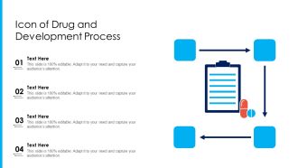 Icon Of Drug Development Process Ppt Inspiration Styles PDF