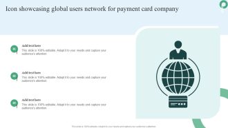 Icon Showcasing Global Users Network For Payment Card Company Structure PDF