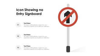 Icon Showing No Entry Signboard Ppt PowerPoint Presentation Summary PDF