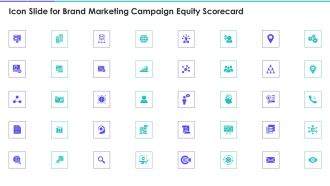 Icon Slide For Brand Marketing Campaign Equity Scorecard Portrait PDF