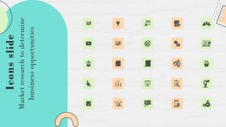 Icon Slide Market Research To Determine Business Opportunities Elements PDF