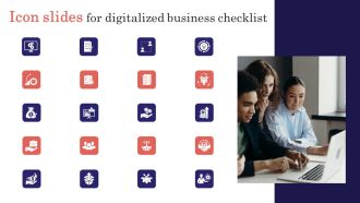 Icon Slides For Digitalized Business Checklist Demonstration PDF