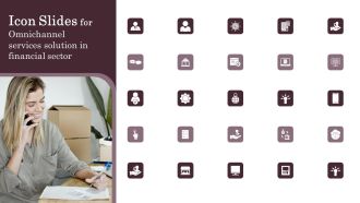 Icon Slides For Omnichannel Services Solution In Financial Sector Brochure PDF