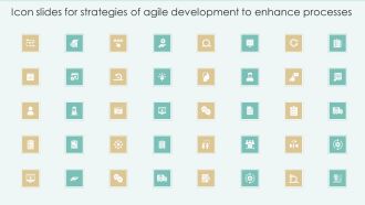 Icon Slides For Strategies Of Agile Development To Enhance Processes Guidelines PDF