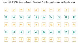 Icons Slide COVID Business Survive Adapt And Post Recovery Strategy For Manufacturing Rules PDF