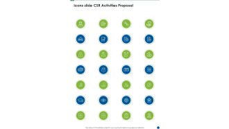Icons Slide CSR Activities Proposal One Pager Sample Example Document