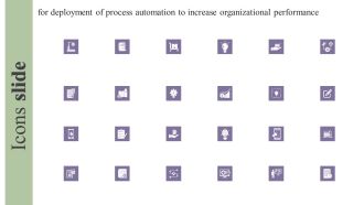 Icons Slide Deployment Of Process Automation To Increase Organisational Performance Mockup PDF