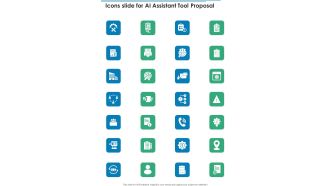 Icons Slide For AI Assistant Tool Proposal One Pager Sample Example Document