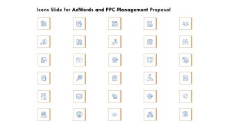 Icons Slide For Adwords And PPC Management Proposal Sample PDF