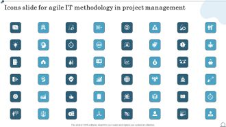 Icons Slide For Agile IT Methodology In Project Management Introduction PDF