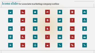 Icons Slide For Associate Marketing Company Outline Designs PDF