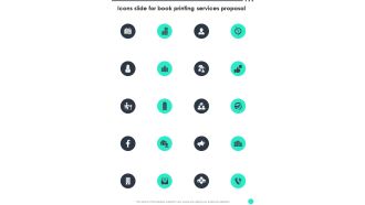 Icons Slide For Book Printing Services Proposal One Pager Sample Example Document