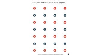 Icons Slide For Brand Launch Event Proposal One Pager Sample Example Document