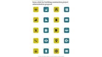 Icons Slide For Building Construction Project Administration Proposal One Pager Sample Example Document