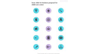 Icons Slide For Business Proposal For Child Care Center One Pager Sample Example Document