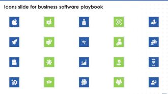 Icons Slide For Business Software Playbook Graphics PDF