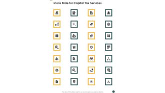 Icons Slide For Capital Tax Services One Pager Sample Example Document