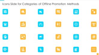 Icons Slide For Categories Of Offline Promotion Methods Demonstration PDF