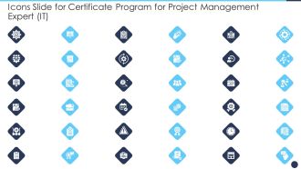 Icons Slide For Certificate Program For Project Management Expert IT Topics PDF